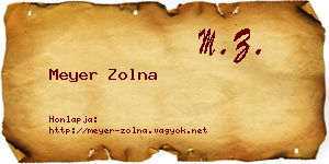 Meyer Zolna névjegykártya